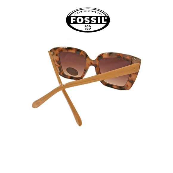 "Fossil" Women's Cat Eye Sunglasses Tortoise Shell Front Brown Gradient Lens NWT - Picture 4 of 5